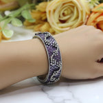 Openable Purple Diamond-Studded Kada