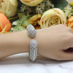 Silver Plated Cuff Bracelet (Luxury Designer Kada Bangle