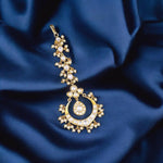 Pakistani Gold Tone Floral Stone Work Maangtika For Women