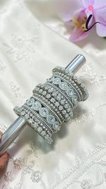 Rajsthani Silver Stone Work Bangle Chura Set | Indian Bangle Set | Indian Jewelry | Traditional Jewelry