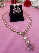 Bollywood Inspired Teardrop Polki Statement Necklace Set For Women