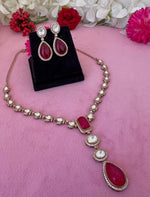 Bollywood Inspired Teardrop Polki Statement Necklace Set For Women