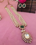 Jaipuri Multi Layer Polki Stone Work Ethnic Necklace Earrings Set