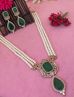 Wedding Gold Plated Polki Stone Work Necklace Earrings Set