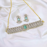 Floral Design AD Choker Earrings Indian Jewelry Set For Women