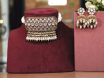 Pakistani White Traditional Kundan Choker With Jhumki For Wedding
