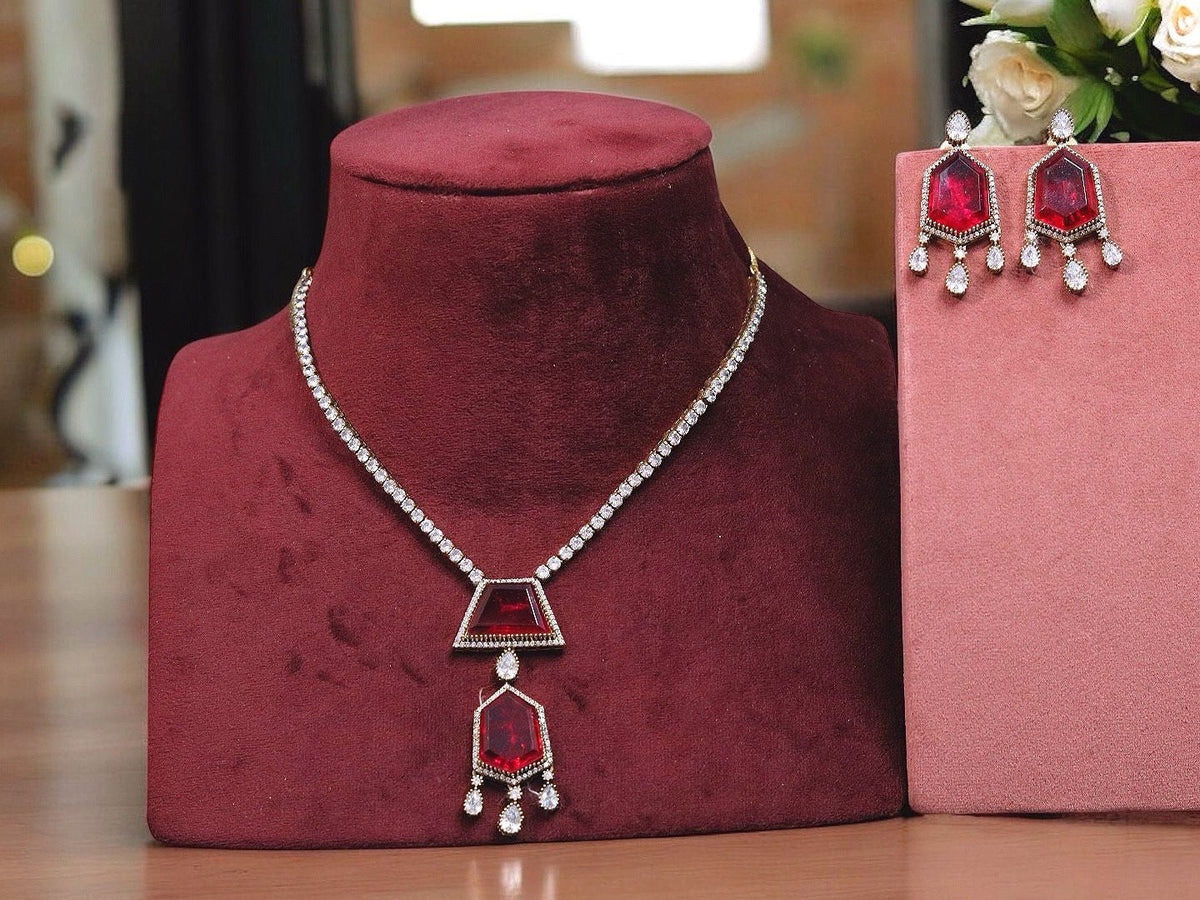 Celebrity Inspired Statement Polki Indian Necklace Set For Wedding