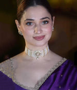 White Beaded Layered Floral Choker Earring Set For Wedding