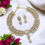 Alia Bhatt Inspired Gold Plated Bollywood Polki Choker Earring Set For Wedding