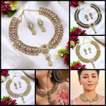 Alia Bhatt Inspired Gold Plated Bollywood Polki Choker Earring Set For Wedding