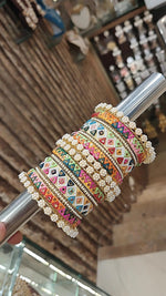 Rajsthani Multicolor Handcrafted Bangle Chura Set For Wedding