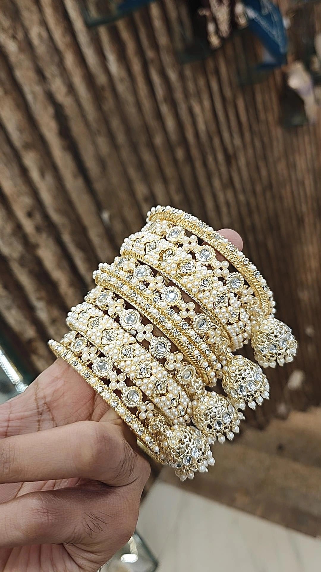 Jaipuri Ethnic Kundan Stone Work Bridal Chura Set For Wedding