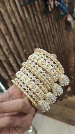 Jaipuri Ethnic Kundan Stone Work Bridal Chura Set For Wedding