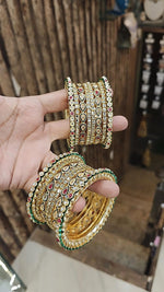 Pakiatani Kundan Teardrop Wedding Chura Kada Set For Women