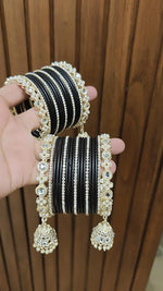 Jaipuri Traditional Thread Gold Plated Kundan Bridal Bangle With Set