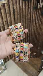 Jaipuri Flower Design Multicolor Bangle Chura Set | Indian Bangle Set | Indian Jewelry | Traditional Jewelry