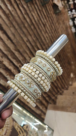 Traditional Velvet Kundan Bangle Kada Set For Wedding | Indian Bangle Set | Indian Jewelry | Traditional Jewelry