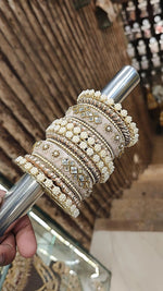 Traditional Velvet Kundan Bangle Kada Set For Wedding | Indian Bangle Set | Indian Jewelry | Traditional Jewelry