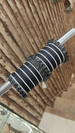 Floral Inspired Black Stone Work Bangle Kada Set For Wedding | Indian Bangle Set | Indian Jewelry | Traditional Jewelry