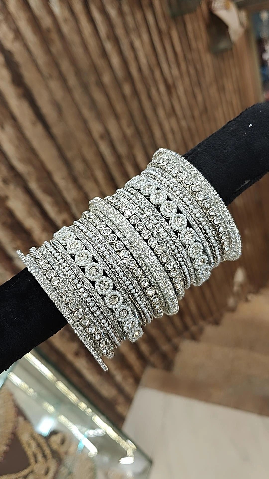 Silver Stone Work Bangle Set | Pakistani Bangle Set | Pakistani Jewelry | Traditional Jewelry