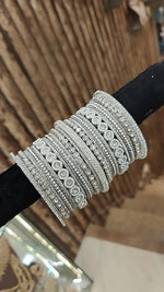 Silver Stone Work Bangle Set | Pakistani Bangle Set | Pakistani Jewelry | Traditional Jewelry