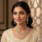 CZ Necklace Set Jewellery | American Diamonds Indian Necklace & Earrings Set