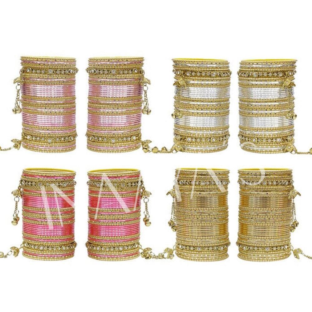 Indian Bangles, Indian Bangle Set, Bridal bangles, Traditional Brass Non Precious Metal Bangle Set For Women & Girls - Libasaa