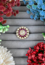Polki Moissanite Kundan Finger Ring – Elegant Bridal Jewelry