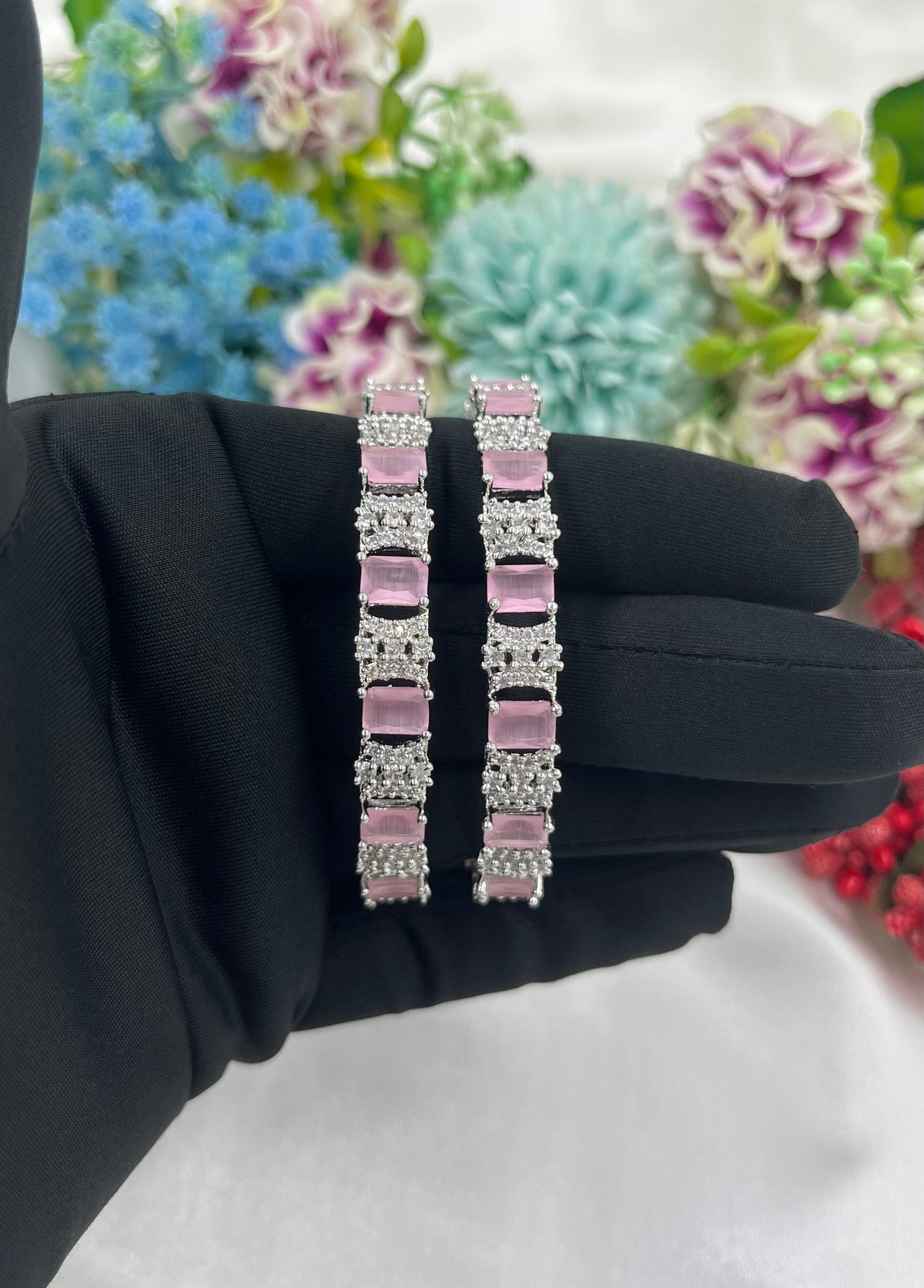 American Diamond Gold Plated Bangles – Elegant Party & Bridal Jewelry