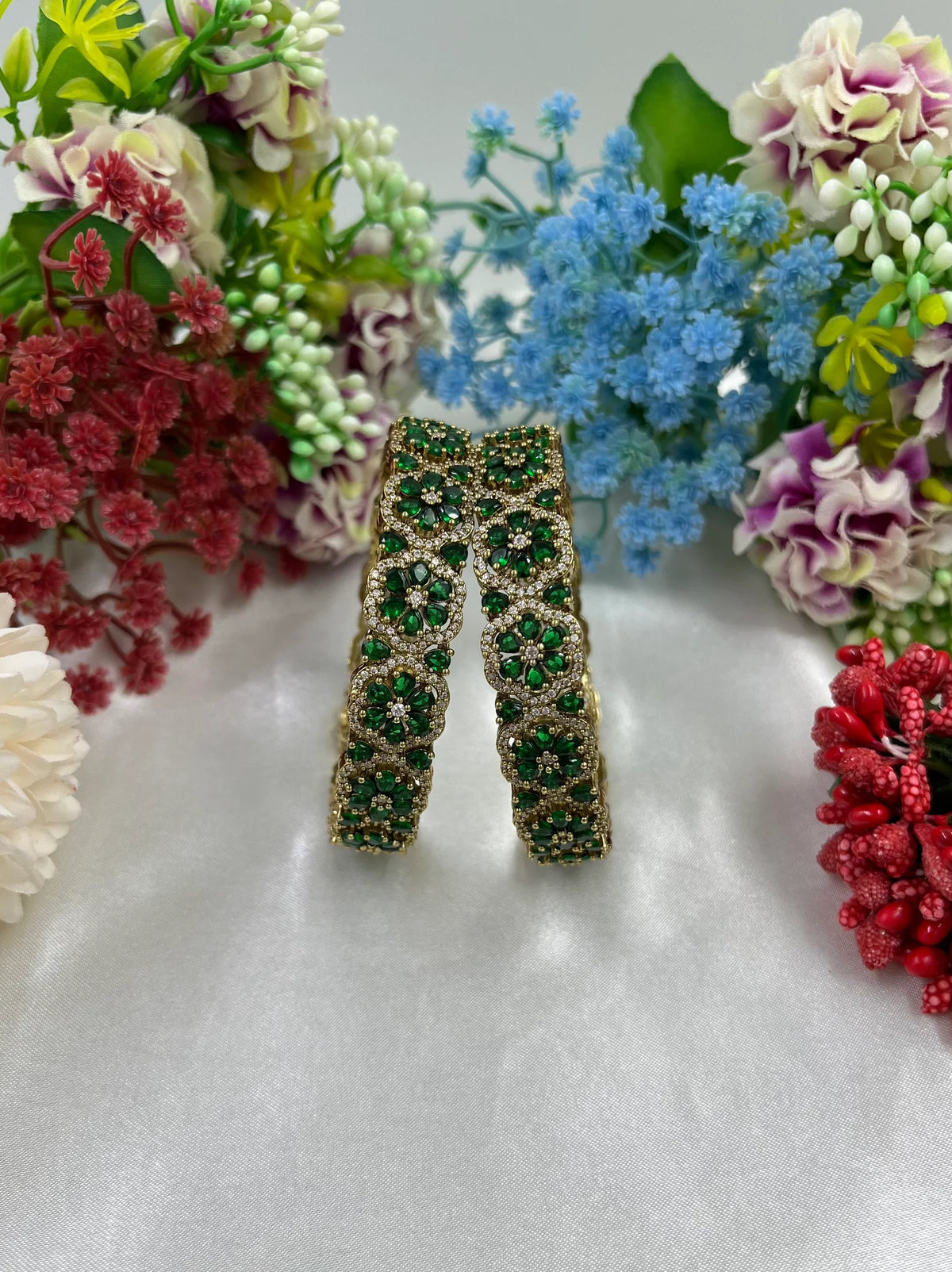 Indian Victorian AD Kada Kangan Set | Elegant Indian Jewellery | Luxury Bridal Bangle Set