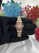 Elegant Moissanite Kundan Openable Bracelet – Royal Ethnic Charm