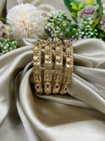 Rajwadi Pearl Elegance Bangles – Set of 4 Royal Classics