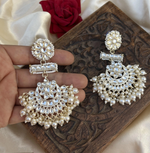 Kundan Jadau Earrings, Matte gold Earrings, Kundan, Indian Earrings, pearl, Pakistani Earrings, Statement Earrings