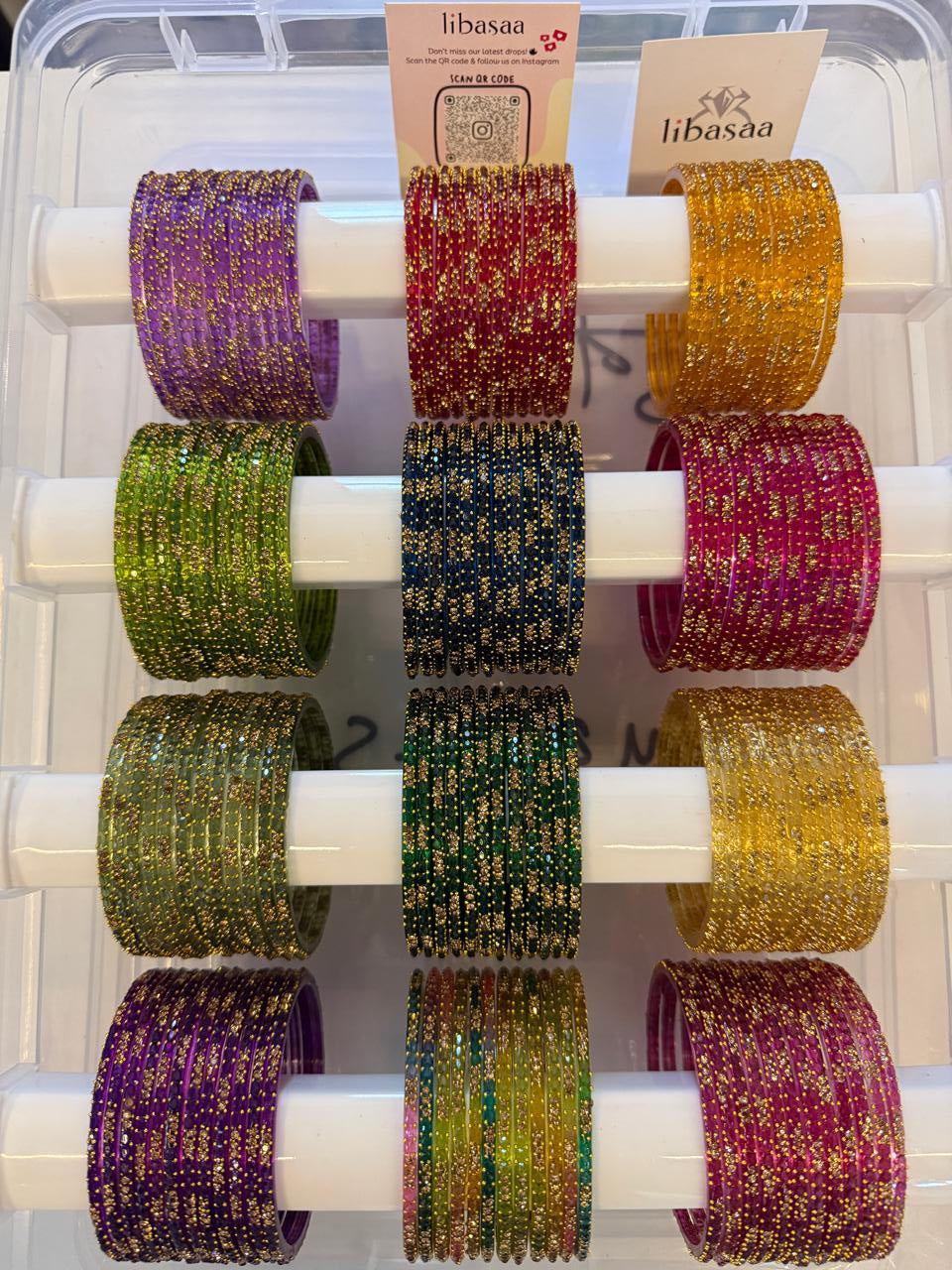 Glass Bangles Combo Set, 12 Colors Traditional Indian Bangles Set, Bridal Bangle Elegant Indian Traditional Chudi Set for Bridal & Festive Wear