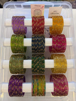 Glass Bangles Combo Set, 12 Colors Traditional Indian Bangles Set, Bridal Bangle Elegant Indian Traditional Chudi Set for Bridal & Festive Wear