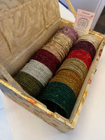 Indian Premium Glass Stone Combo Box | Indian Jewellery | 12 Dozens 12 Colours Combo Glass Bangles Set | Premium Indian Bangles Set for Weddings & Daily Wear