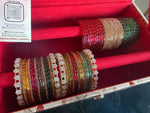 Indian New Glass Gold Stone Bangles with Raindrop Design Ad Kada Set Combo | Bridal Bangle Set | Traditional Indian Jewellery Bangles Set