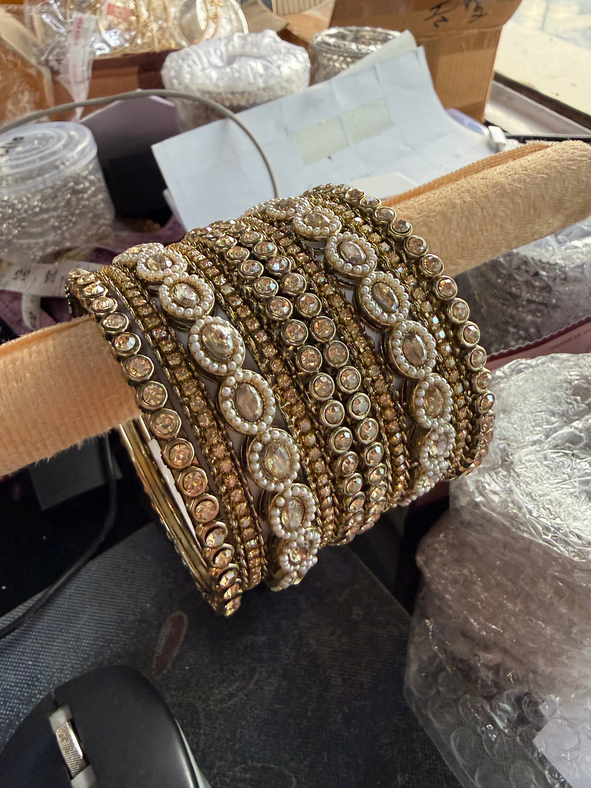 Royal Pearl Kundan Bridal Bangles Set for Women | Gold Plated Wedding Bangles Set | Traditional Indian Jewelry