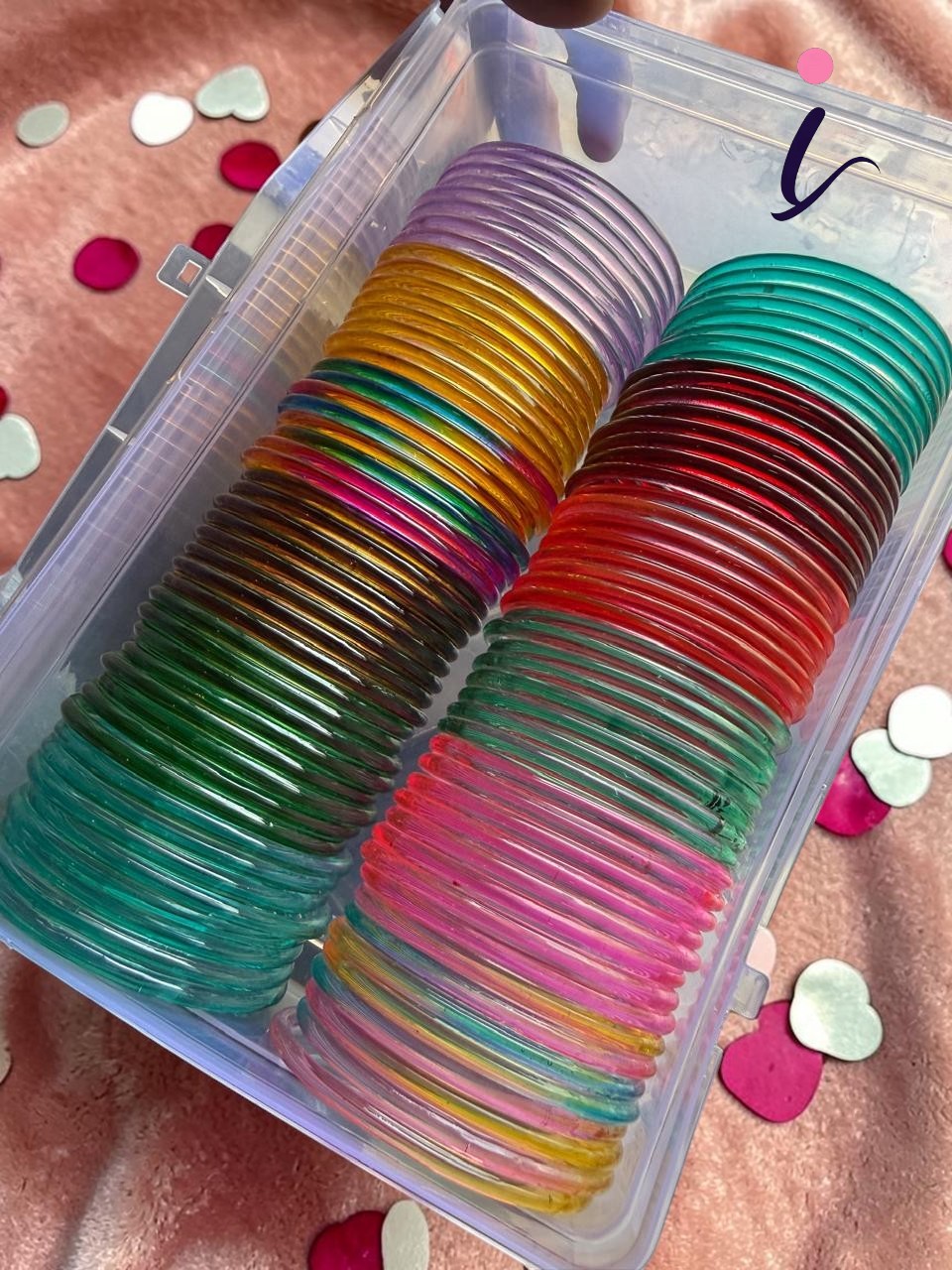 Jelly Glossy Glass Crystal Bangles Set for Women | Colorful Transparent Korean Style Bangles Combo | 12 Vibrant Colour 8 Bangles Per Packet Trendy Fashion Chudi Set