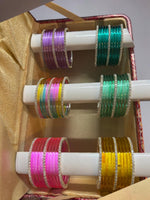 Silver Stone Jelly Glass Bangles Set –6 Vibrant Colours | 8 Bangles Per Packet | Trendy Fashion Chudi Set for Women & Girl