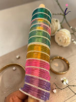 Silver Stone Jelly Glass Bangles Set –6 Vibrant Colours | 8 Bangles Per Packet | Trendy Fashion Chudi Set for Women & Girl