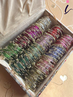 Plain Motifs Glass Bangles With New Kashmiri Ghunghroo Bangles Combo of Set 12 Colours Box | 60 PcsKashmiri Ghunghroo Bangles Indian Bangles Set & Jewelry