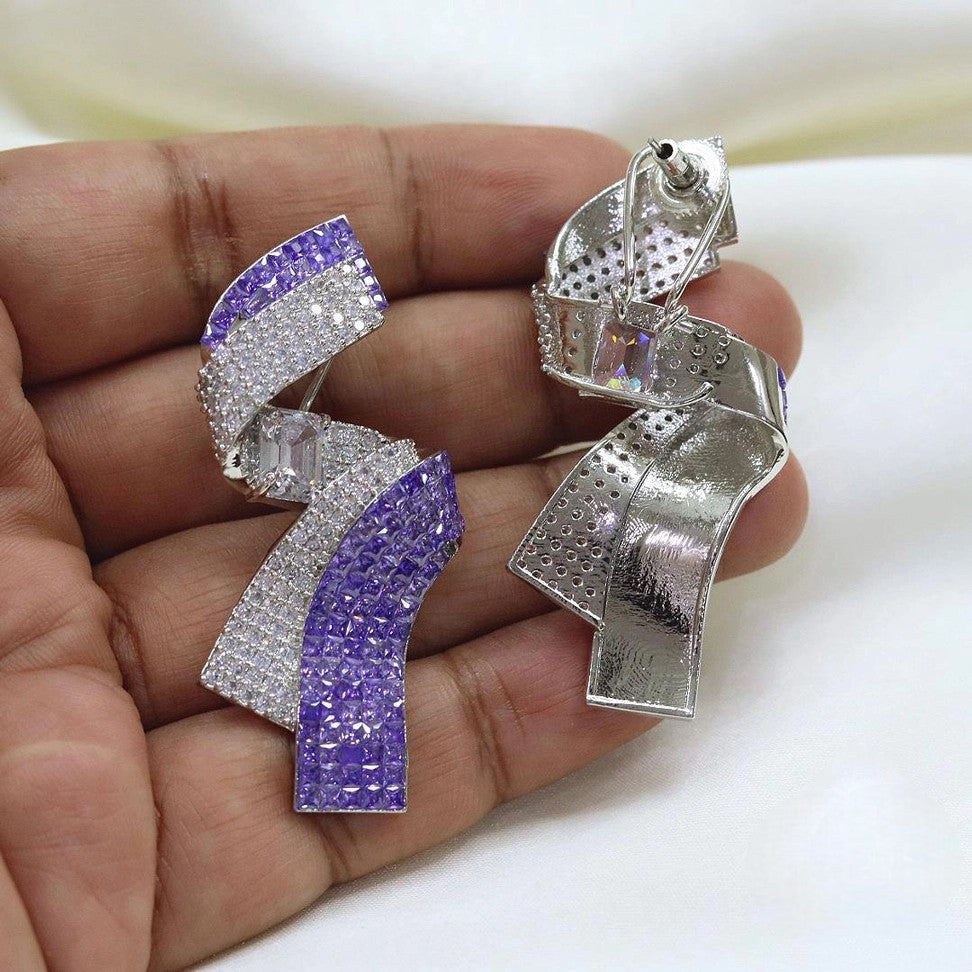 Indian Bow Crystal Statement Earrings Set | Sparkling Jewellery for Women | Indian Jewellery | Premium Indian Earning Set