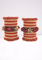 Floral Bridal Bangles Set For Women / Girls / Indian Bangles / Bridal Jewelry / Bridesmaids Gifts / Indian Jewelry / Bollywood Set for Girls - Libasaa