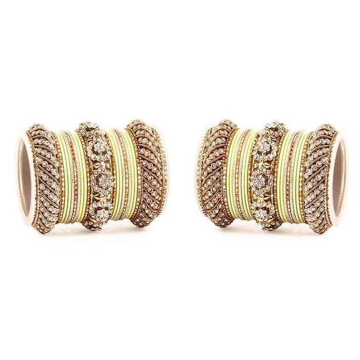 Plus Sizes Indian Bangles Bridal Bangle Set Wedding Bollywood Jewelry Set of 46 Bangles, Wedding bangles, Traditional Jewelry Gift, Set of 2 - Libasaa
