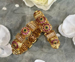Openable Antique Gold bangle, Indian Bangles, Antique gold Kada, Indian Wedding - Libasaa