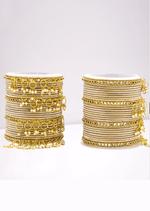 Indian Bangle Set, Metal Bangles set, Bridal Bangles, Traditional Wedding Bangle Bracelet set for Women / Girls, Indian Bollywood Jewelry - Libasaa