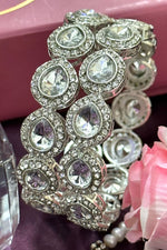 Pair of Premium quality Kundan Silver Cut Bracelet, Kada, Bangles, Statement piece, Set for 2