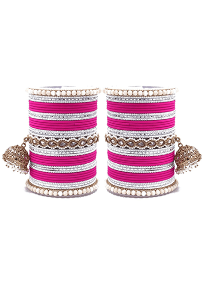 Bollywood Style Polki Kundan Pearl Jhumka Bangles Set Punjabi Pearl bangles Set/Bridal bangles/ wedding jewelry/pakistani set - Libasaa