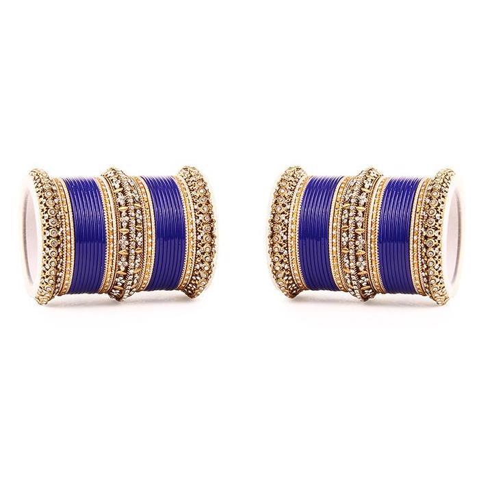 Indian Matte Textured Bangles in different color with stone kadas, Wedding bangles, Festive colors bangles, Kundan bangles Chudiya - Libasaa